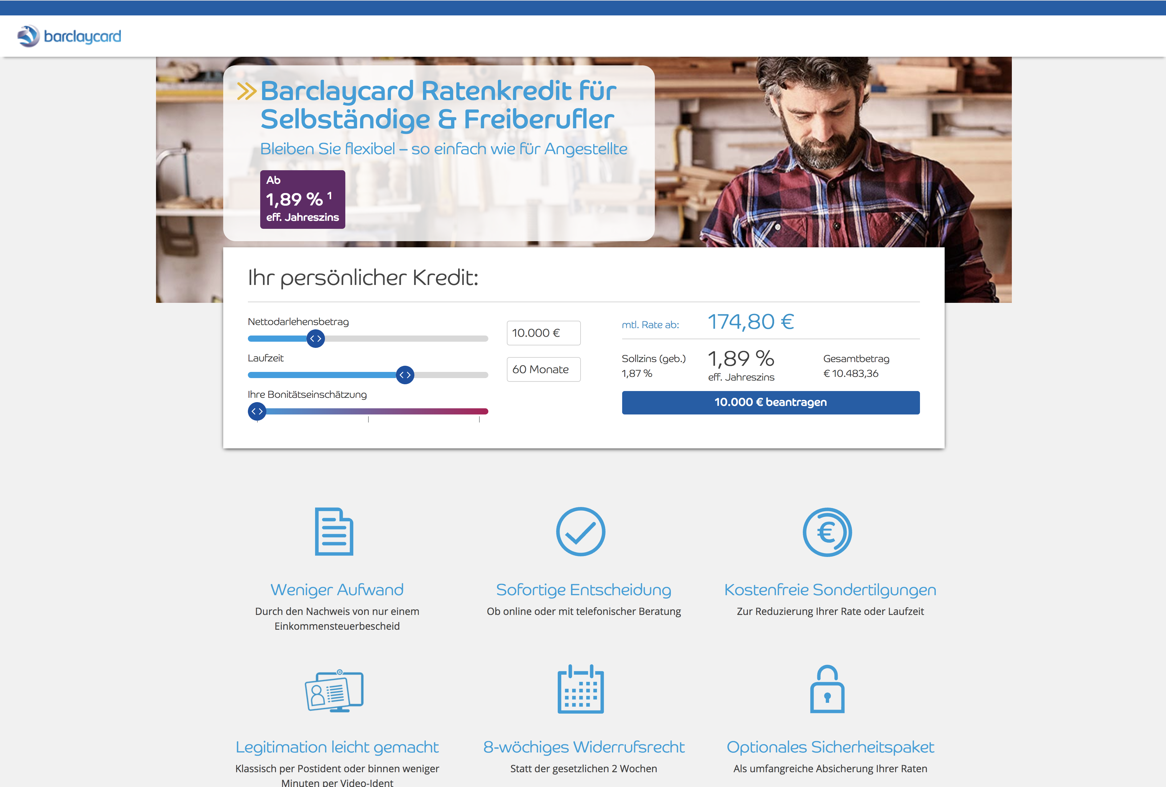 barclaycard kredit für selbstständige