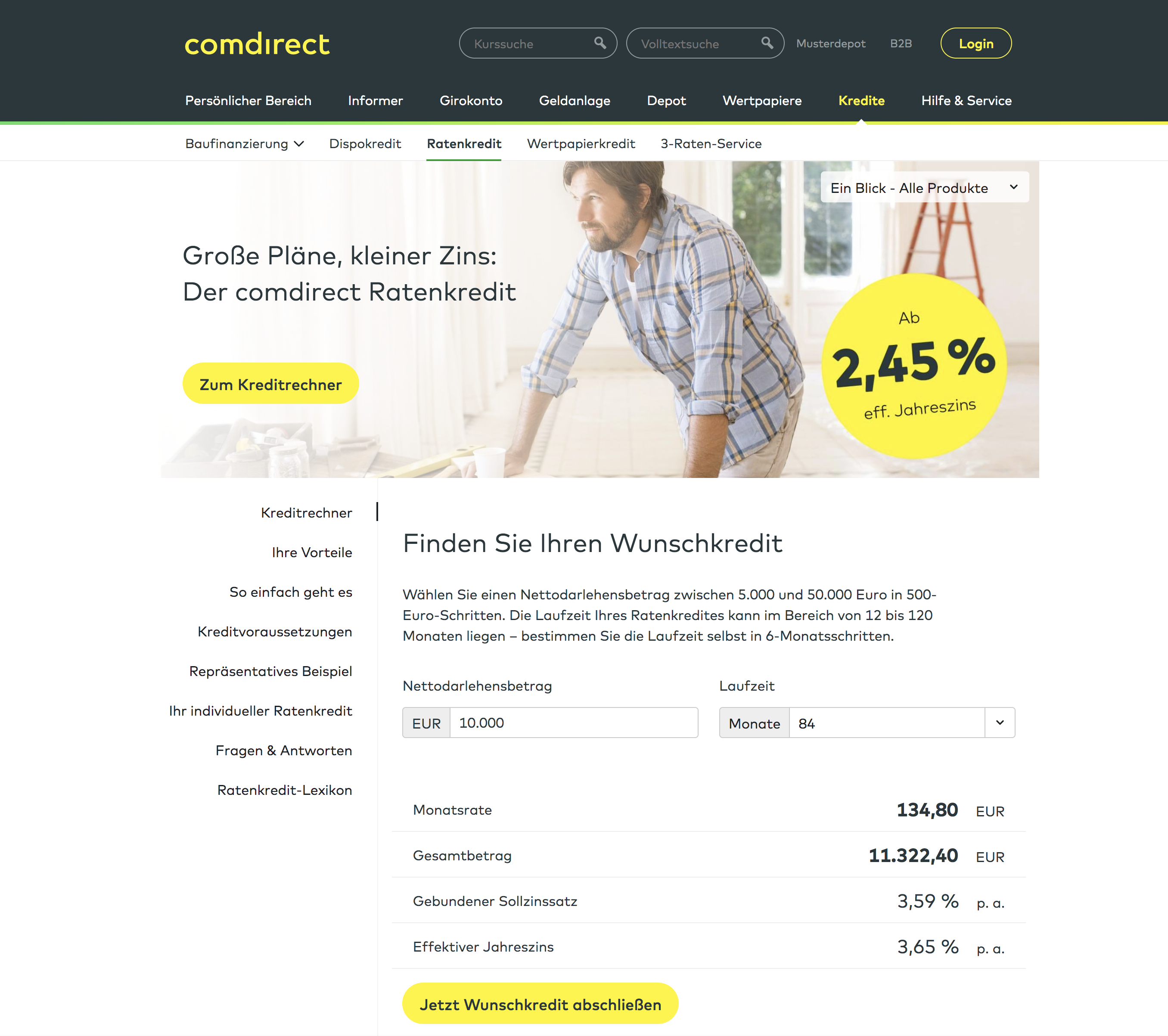 comdirect Ratenkredit