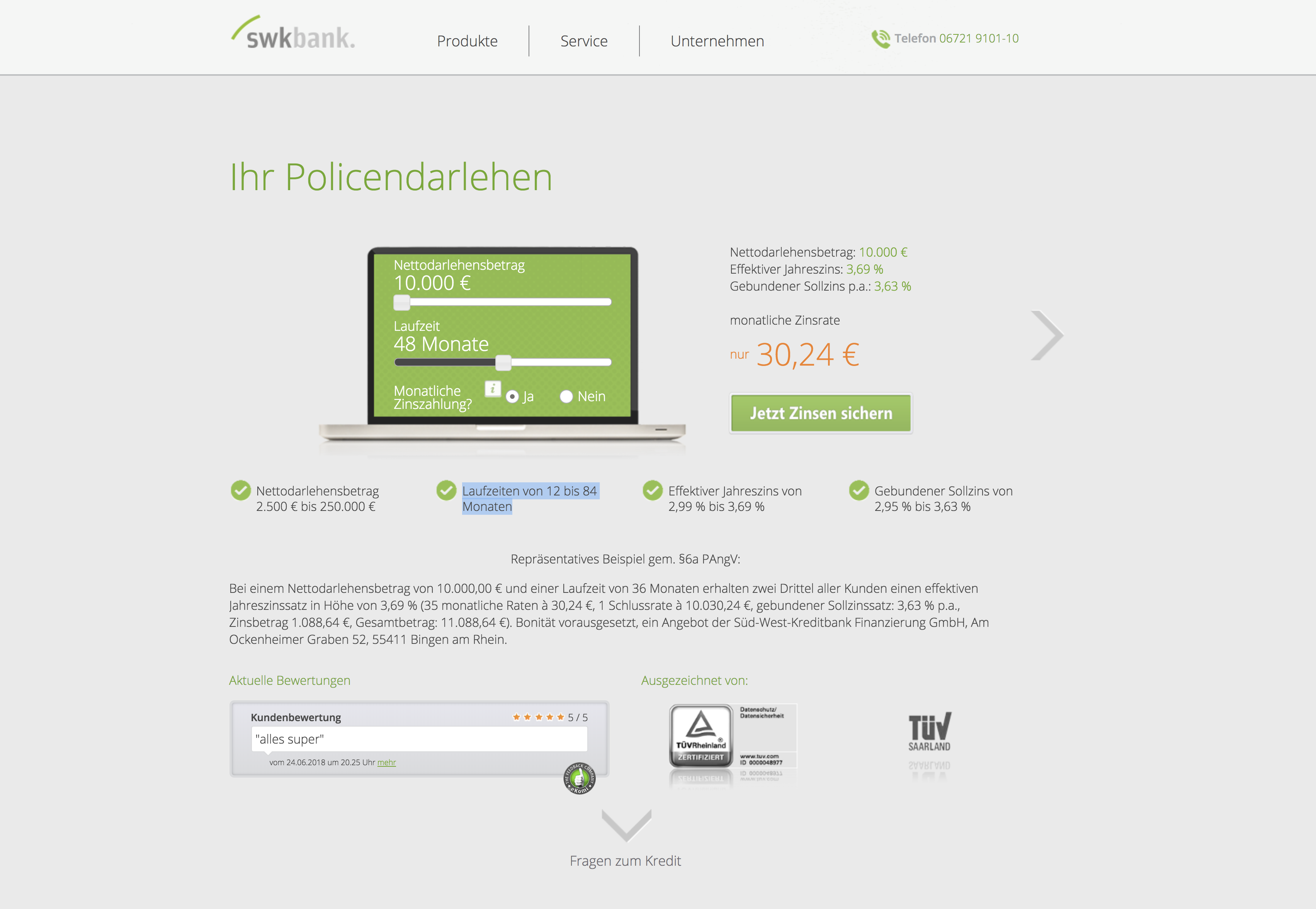 swk policendarlehen